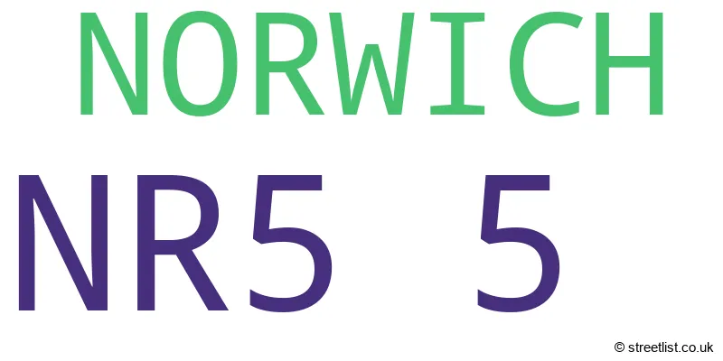 A word cloud for the NR5 5 postcode